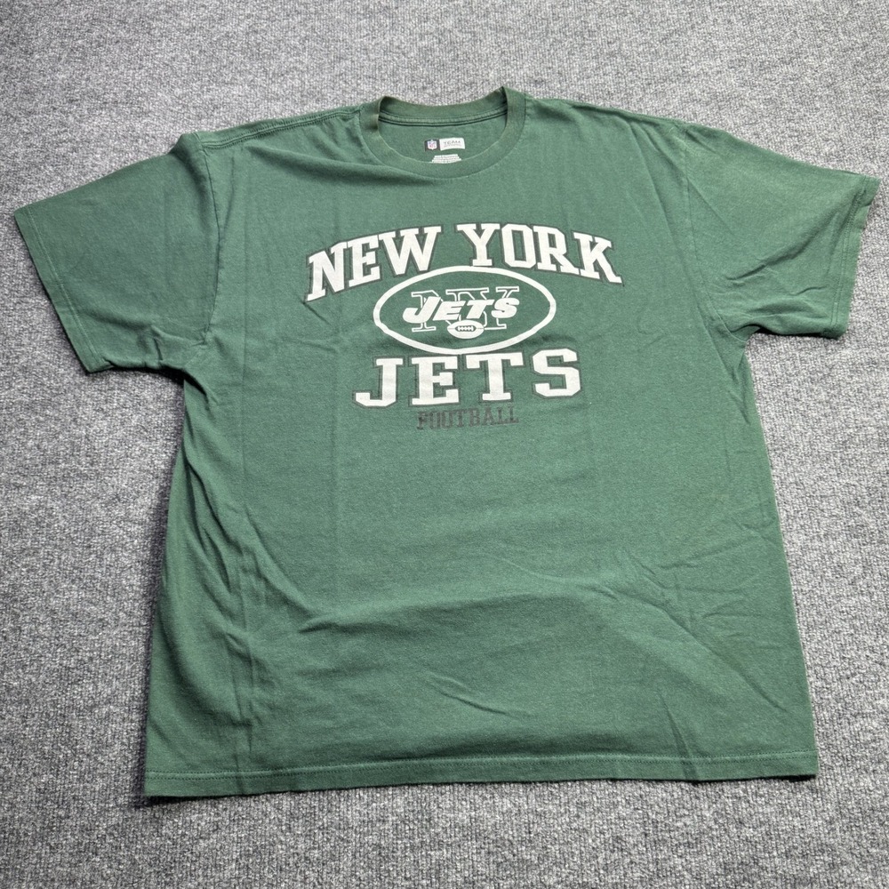 New York Jets NFL Team Apparel T Shirt Mens XL Green Football Fan Gear